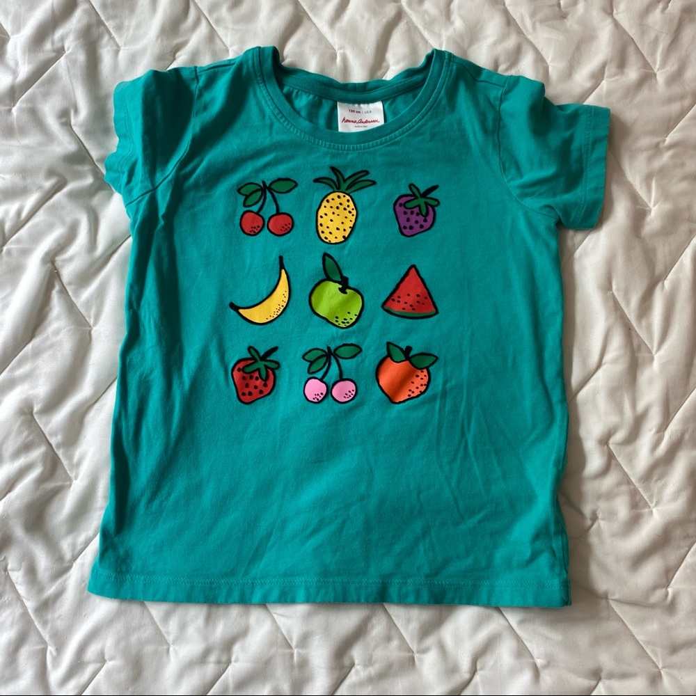 Hanna Andersson flocked fruit tee 130/8
